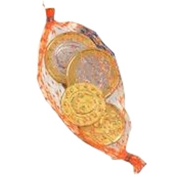 Netje met Chocolade Euro Munten (melk), 24gr per zakje Netje met Chocolade Euro Munten (melk), 24gr per zakje