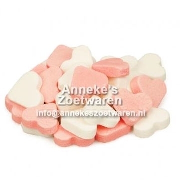 Vruchten Hartjes, Mini, Roze en Wit 100 gr.