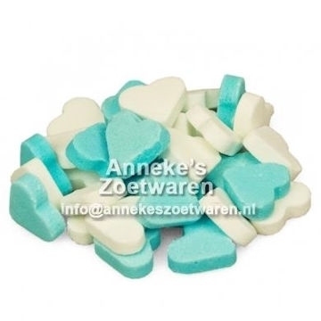 Vruchten Hartjes, Mini, Blauw en Wit 100 gr.