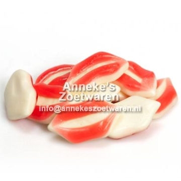 Lippen, Rot-Weiß per 100 gram Lippen, Rot-Weiß per 100 gram