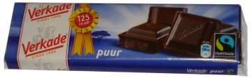 Verkade reep Fairtrade 111gr, puur per reep Verkade reep Fairtrade 111gr, puur per reep