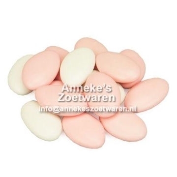 Chocolade Dragees, Rose en Wit, 100 gr.