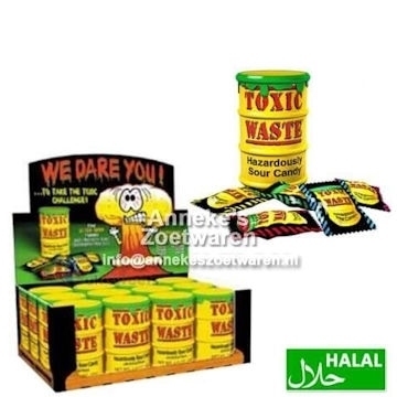 Toxic Waste Sour Candy Drum Yellow 42 gr.