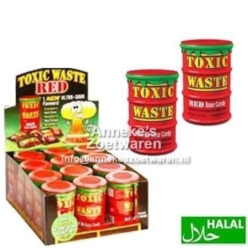 Toxic Waste Sour Candy Drum Red 42 gr.