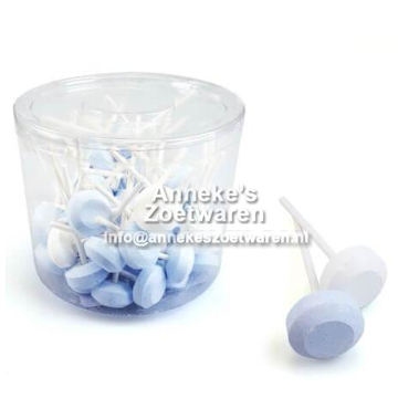 Dextrose Lollys Blauw-Wit 10 gr