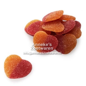 Perzik hartjes, Peach Hearts, 100 gr.