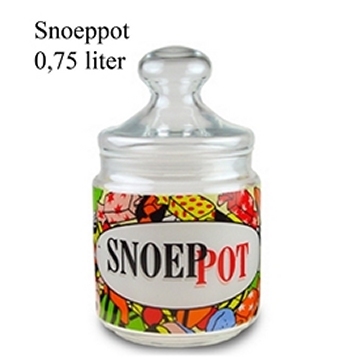 Glas mit Text "Snoeppot" per stuk Glas mit Text "Snoeppot" per stuk