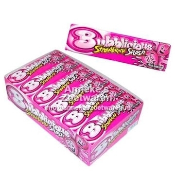 Bubblicious Strawberry Splash (aardbei) per strip Bubblicious Strawberry Splash (aardbei) per strip