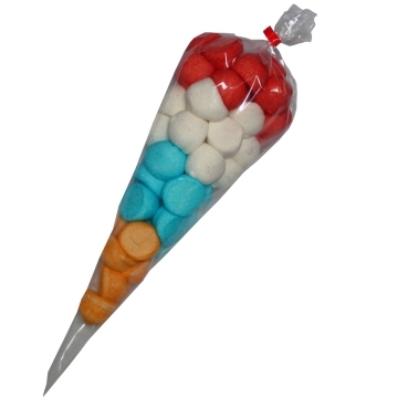 Rood wit blauw en oranje Spekzak per stuk Rood wit blauw en oranje Spekzak per stuk