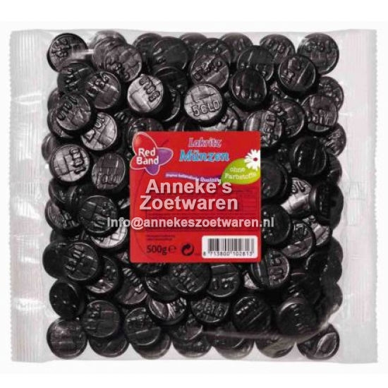 Münz-Lakritze, süß, Red Band, 500 g