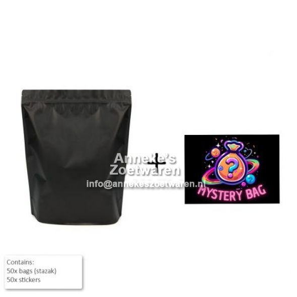 Sta-zak, Mystery, leeg, met sticker